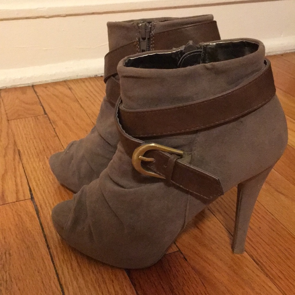Peep toe booties